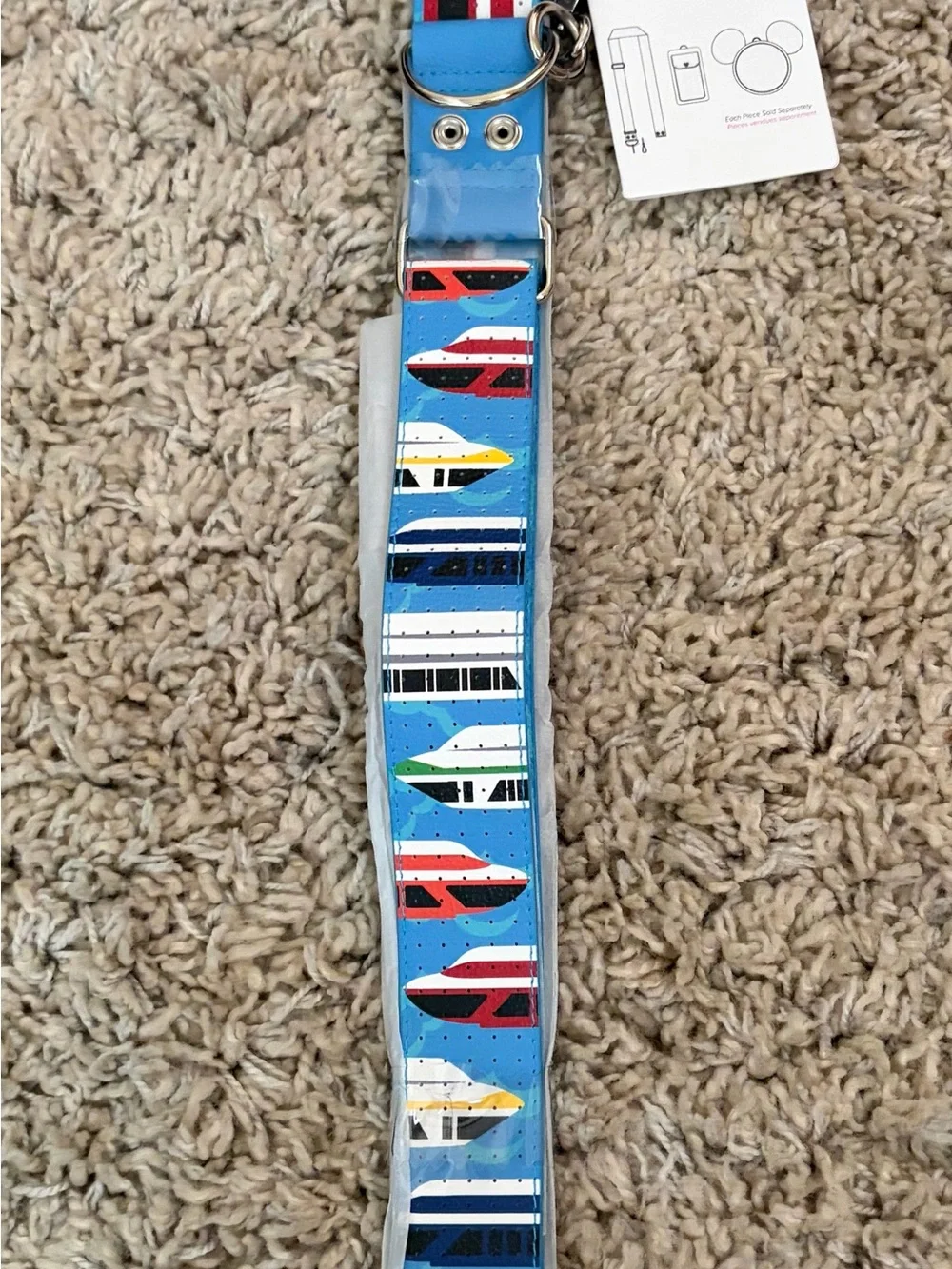 Disney World Monorail boat Boat Pattern replacement strap for pin bag